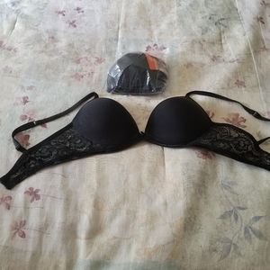 Werner black bra 36C wireless tuxedo model